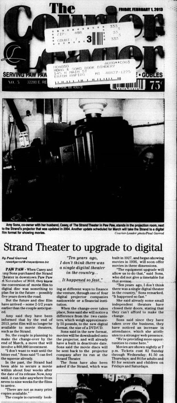 Strand Theatre - Jan 1 2013 Article